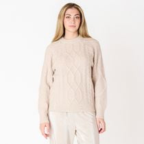DV Pull à manches longues en tricot câblé embelli