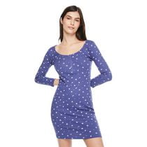Robe côtelée à encolure Henley No Boundaries pour femmes
