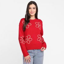 Devoted Women's Embroidered Crew Neck Sweater, Sizes XS-XL