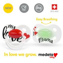 La nouvelle sucette ORIGINALE Medela Baby est parfaite pour un usage quotidien, sans BPA, légère et orthodontique - Sucette pour bébé 6-18 mois – Emballage de 2