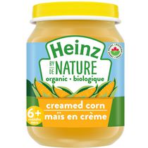 Aliments biologiques pour bébés Heinz de Nature – Maïs en crème en purée