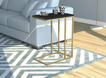 Table D'appoint - Noir / Cadre En Métal Or
