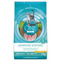 Purina ONE +Plus Sensitive Systems Turkey, Dry Cat Food, 1.8-3 kg