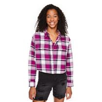Chemise écourtée en flanelle No Boundaries pour femmes