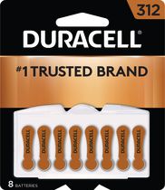 Duracell Hearing Aid Batteries with Easy-Fit Tab, Size 312, 8 Pack