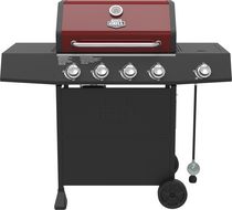 Expert Grill Barbecue au gaz propane à 4 brûleurs avec brûleur latéral et couvercle rouge Sonoma