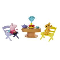 Peppa Pig Peppa's Adventures, Peppa à l'heure du goûter, set d'accessoires, jouet préscolaire, figurine Peppa Pig et 5 accessoires, dès 3 ans