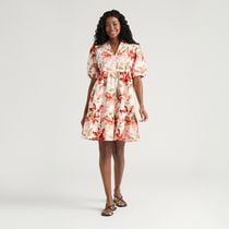 Robe coupe carrée légère à volants Mexx pour femmes