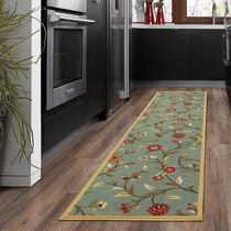 Ottomanson Ottohome Collection Non-Slip Rubberback Floral Leaves Design Indoor Rug