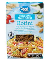Rotini a grains entiers Great Value