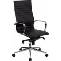 Nicer Furniture Ribbed PU Leather with Wheels Adjustable High Back Chair