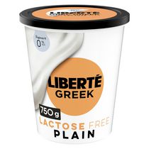 Liberté Grec Sans lactose Nature 0 % MG Yogourt