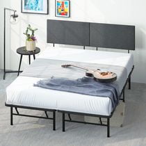 Zinus SmartBase Mattress Foundation with Upholstered Headboard, Grey Upholstery, 5 Years Warranty, Easy Assembly, No Box Spring Needed