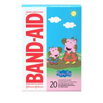 Pansements adhésifs de marque Band-Aid Peppa Pig - pansement auto-adhésif pour le soin des plaies - Tailles assorties, 20 pansements