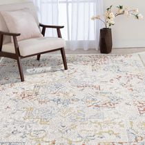 Veredigna Cream and Blue Woven Area Rug