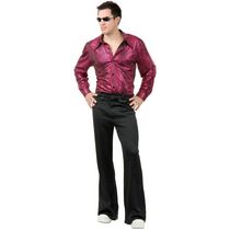 Charades Costumes Adult Red And Black Disco Shirt Costume