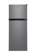 Réfrigérateur Galanz de 10 pi3 à congélateur supérieur, aspect acier inox