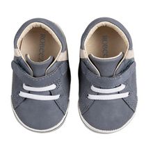 Robeez - Baby, Infant, Toddler, Boys - First Kicks - Grey Leather Adam Shoes