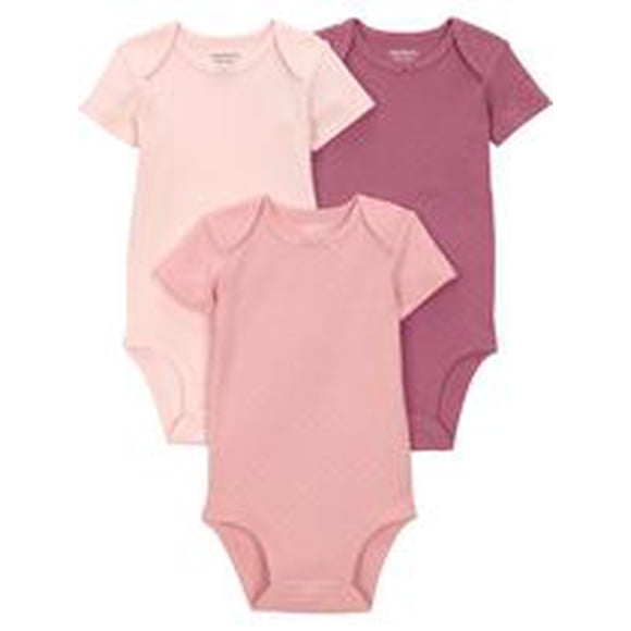 Carter's Child of Mine Infant Girl 3pk Short Sleeve Bodysuits Pink