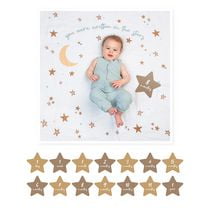 Lulujo - Baby's 1st Year - Monthly Milestone Photography Background Prop, Blanket and Cards Set -  Isn't She Lovely