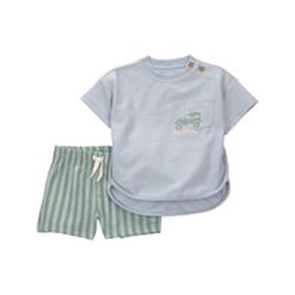 Carter's Child of Mine IB 2PC Short Set - Blue Stripe