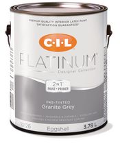 Peinture d'intérieur 2 en 1 préteintée CIL® Platinum®, gris granit / gris, coquille d'œuf, 3,78 litres