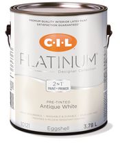 Peinture d'intérieur 2 en 1 préteintée CIL® Platinum®, blanc antique / blanc cassé, coquille d'œuf, 3,78 litres