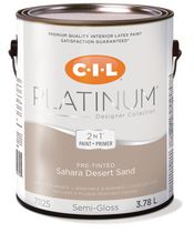 Peinture d'intérieur 2 en 1 préteintée CIL® Platinum®, sable du désert du Sahara / beige, semi-lustré, 3,78 litres