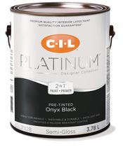 Peinture d'intérieur 2 en 1 préteintée CIL® Platinum®, noir onyx antique / noir, semi-lustré, 3,78 litres
