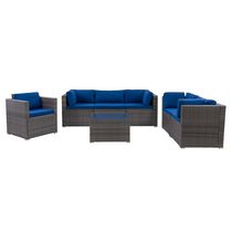 CorLiving Parksville Resin Wicker Patio Sofa Sectional Set