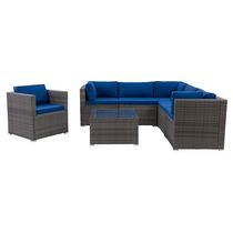 CorLiving Parksville Resin Wicker Patio Sectional Set