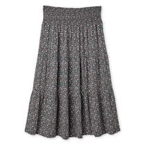 Paisley Sky Maternity Tiered Midi Skirt