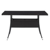 CorLiving Parksville Resin Wicker Rectangle Patio Dining Table - Black