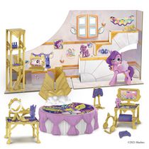 My Little Poney: A New Generation La chambre royale avec Princesse Ruby Pétales, poney rose de 7,5 cm, accessoires avec décorations à révéler sous l'eau, dès 5 ans
