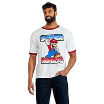 T-shirt à bordure contrastante Super Mario pour hommes