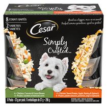Cesar Simply Crafted Chicken, Carrots, Green Beans & Chicken, Sweet Potato, Apple, Barley & Spinach Variety Pack Wet Dog Food