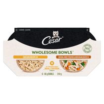 Cesar Wholesome Bowls Chicken & Chicken, Sweet Potato & Green Beans Multi Pack Wet Dog Food