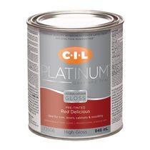 Peinture CIL® Platinum® pour portes et garnitures préteintées pour l'intérieur et l'extérieur à haute brillance, Red Delicious / Red, 946 ML