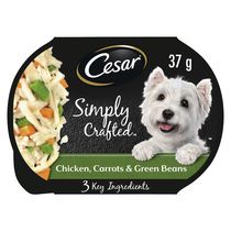 Nourriture humide pour chiens Cesar Simply Crafted poulet, carottes et haricots verts