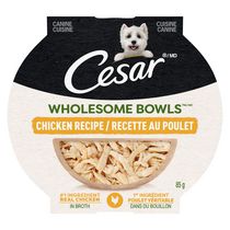 Nourriture humide pour chiens Cesar Wholesome Bowls recette au poulet