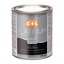 Peinture intérieure/extérieure préteintée pour portes et garnitures CIL® Platinum®, noir onyx/noir, 946 ML