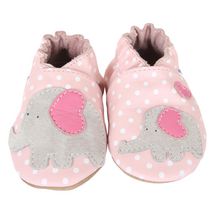Robeez - Baby, Infant Girls - Soft Sole Leather Slippers with Suede Sole - Little Peanut - 0-6 months