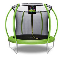 Machrus Moxie Pumpkin-Shaped Outdoor Trampoline Set with Premium Top-Ring Frame Safety Enclosure, 8 FT - Green Apple