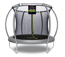 Ensemble de trampoline extérieur en forme de citrouille Machrus Moxie avec boîtier de sécurité de cadre supérieur de qualité supérieure, 8 pi - gris