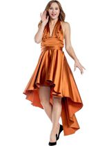 Women's Vintage Disco Dress - Burnt Orange