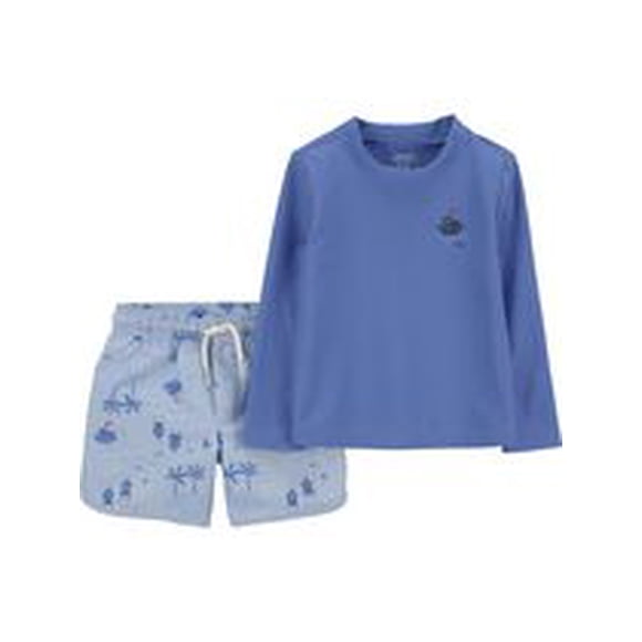 Ensemble anti-UV 2 pièces pour petit garçon Carter's Child of Mine, motif plage bleu.