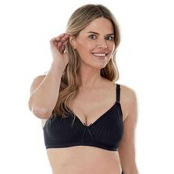 Bestform 97086248 Striped Wireless Cotton Bra with Lightly-Lined Cups, Sizes 34A-42C