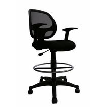 Nicer Furniture Footing Mid-Back Ergonomic Black Mesh Computer Desk Chair