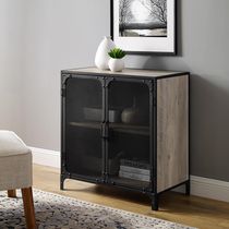 Manor Park Console de rangement tv à armoire avec portes grillagées, bois et métal, style urbain industriel, 30 ’’ - Plusieurs couleurs possible