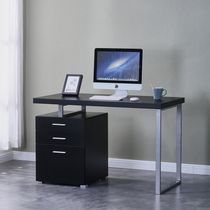 Huson Desk with Storage, Black